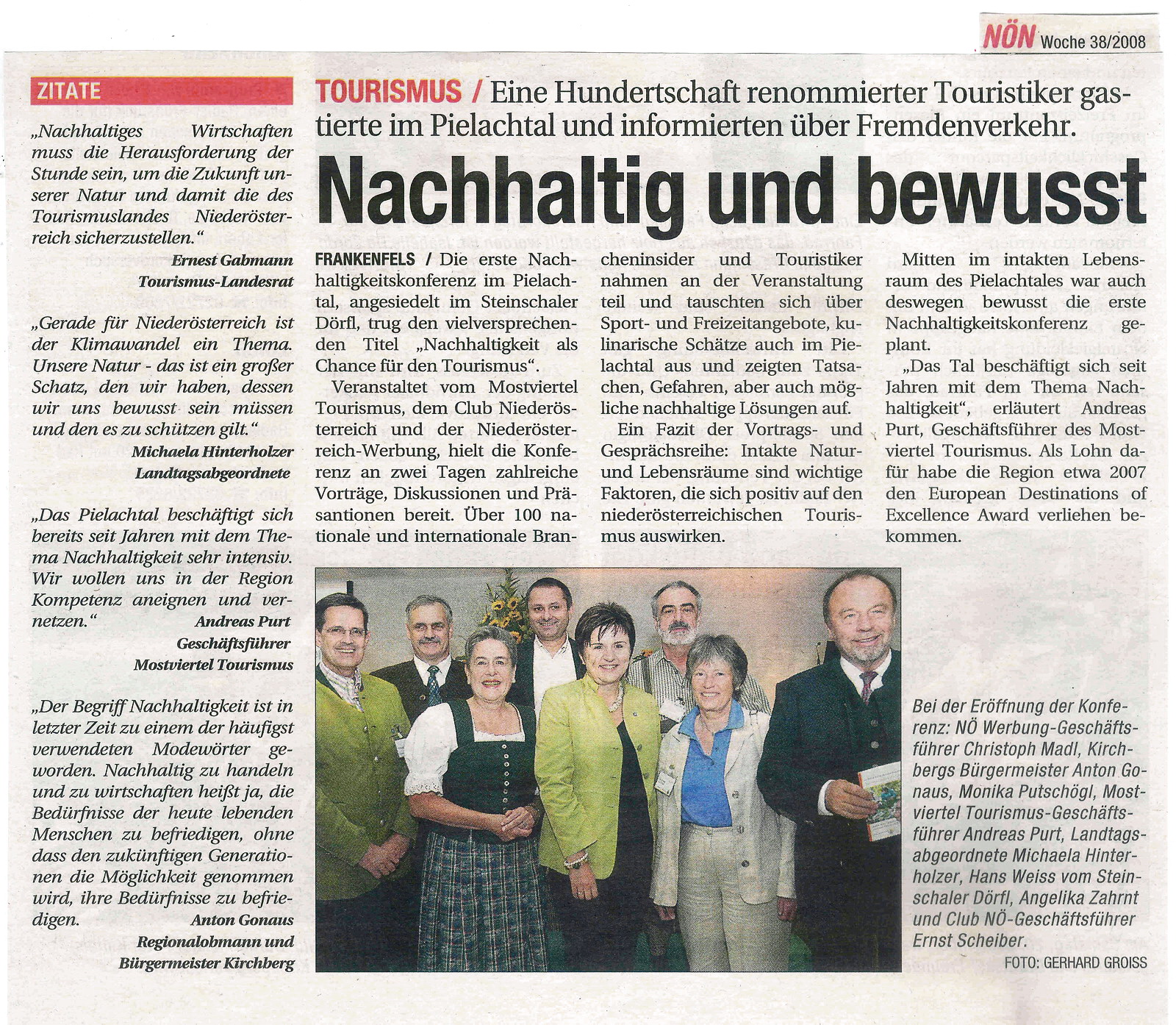 Prssemeldung NÖN zur Nachhaltigkeitskonferenz 2008