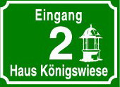 Hausnummer Königswiese Eingang 2