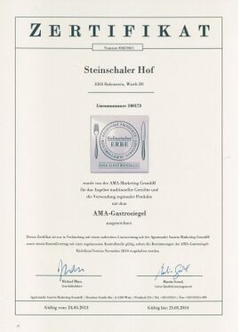 AMA-Gastrosiegel Steinschalerhof 2013