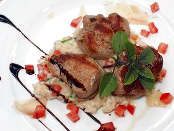 Risotto mit gegrillten Rindfleisch