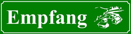 Steinschaler Dörfl: Empfangs-Schild