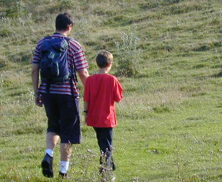 Wanderung Alm Eisenstein Vater mit Sohn
