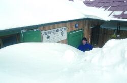 Eisenstein Hütte im Winter