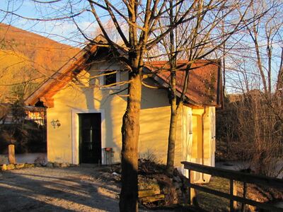 Teichbrücke in Wintersonne