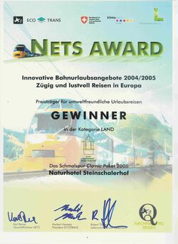Nets Award Urkunde