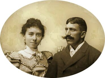 Johann Schnabl und Frau Maria auf Hochzeitsfoto 1898