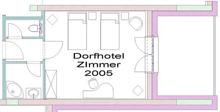 Dorfhotel: Plan von Zimmer 2005