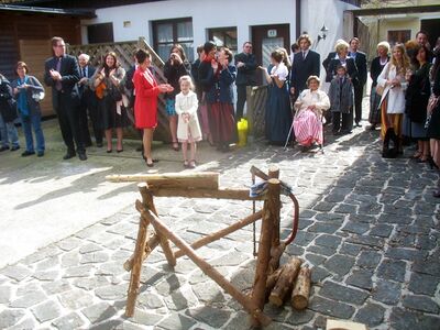 Hochzeit: sägen vor dem Einzug in den Saal